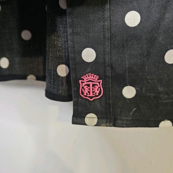 Talbots Womens Black & White Polka-dot Print Short Sleeve Non-iron Top Blouse 8P - Picture 7 of 10